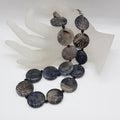 Sterling Silver Clasped Round Agate Bead Necklace / Chain