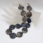 Sterling Silver Clasped Round Agate Bead Necklace / Chain