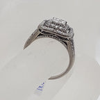 10ct White Gold Large Square Diamond Cluster Ring - Engagement Ring / Dress Ring