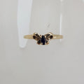 9ct Yellow Gold Natural Sapphire Bow / Ribbon Ring