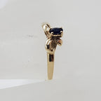 9ct Yellow Gold Natural Sapphire Bow / Ribbon Ring