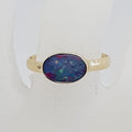 9ct Yellow Gold Opal Oval Bezel Set Ring