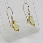 9ct Yellow Gold Lemon Citrine Oval Bezel Set Drop Earrings