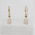 9ct Yellow Gold Solid Opal Teardrop / Pear Shaped Claw Set Earrings