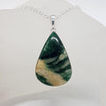 Sterling Silver Aventurine Teardrop / Pear Shaped Bezel Set Pendant on Silver Chain