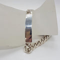 Sterling Silver Flat Curb Link Heavy Identity Bracelet - Gents Jewellery / Ladies