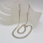 Sterling Silver Flat Curb Link Necklace Chain
