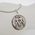 Sterling Silver Gemini Horoscope Round Pendant on Silver Chain - Vintage
