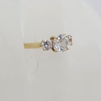 9ct Yellow Gold Trilogy Cubic Zirconia Ring
