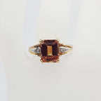 9ct Yellow Gold Rectangular Mystic Quartz / Mystic Topaz with Diamond Ring