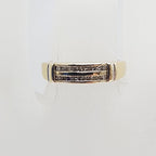 9ct Yellow Gold Two Rows of Diamonds Channel Set Ring