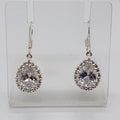 Sterling Silver Cubic Zirconia Teardrop / Pear Shape Drop Earrings