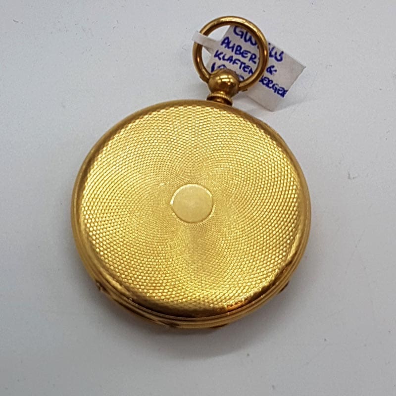 18ct Yellow Gold Aubert &amp; Klaftenberger 1875 Pocket Fob Watch - Queen Victoria - Antique / Vintage