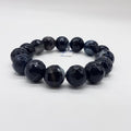 Black Agate Onyx Bead Elastic Bracelet