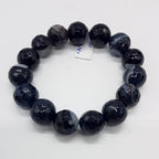 Black Agate Onyx Bead Elastic Bracelet