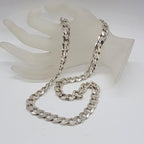 Sterling Silver Heavy Flat Curb Link Necklace Chain - Gents / Ladies