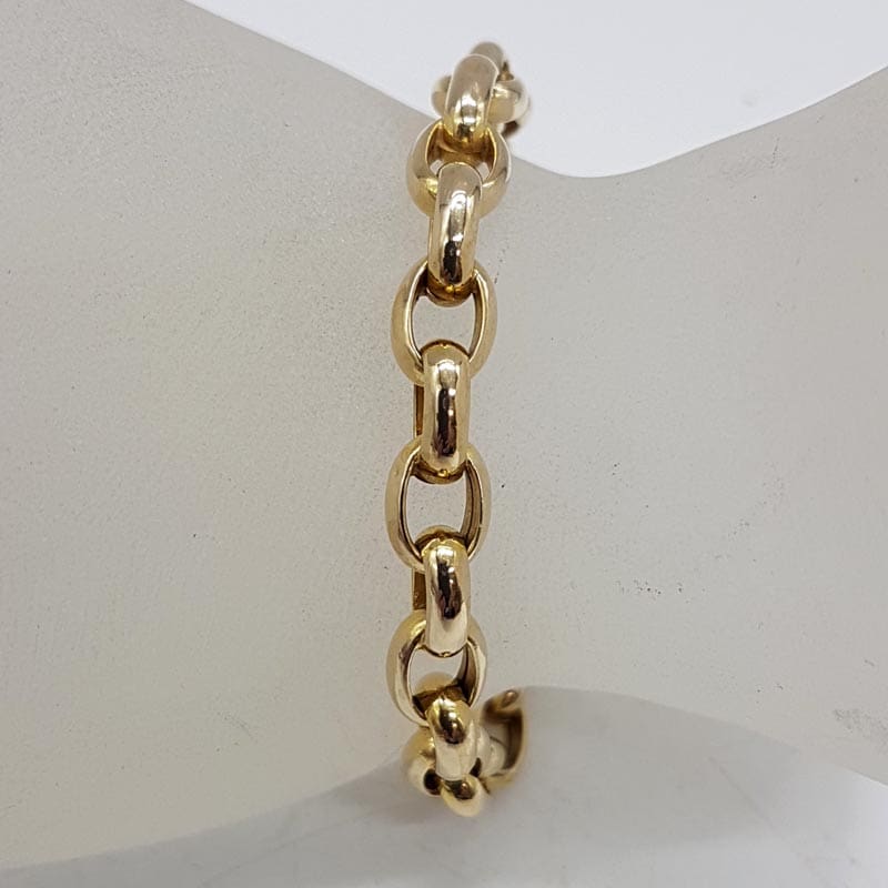 9ct Yellow Gold Belcher Link Bracelet with Bolt Clasp