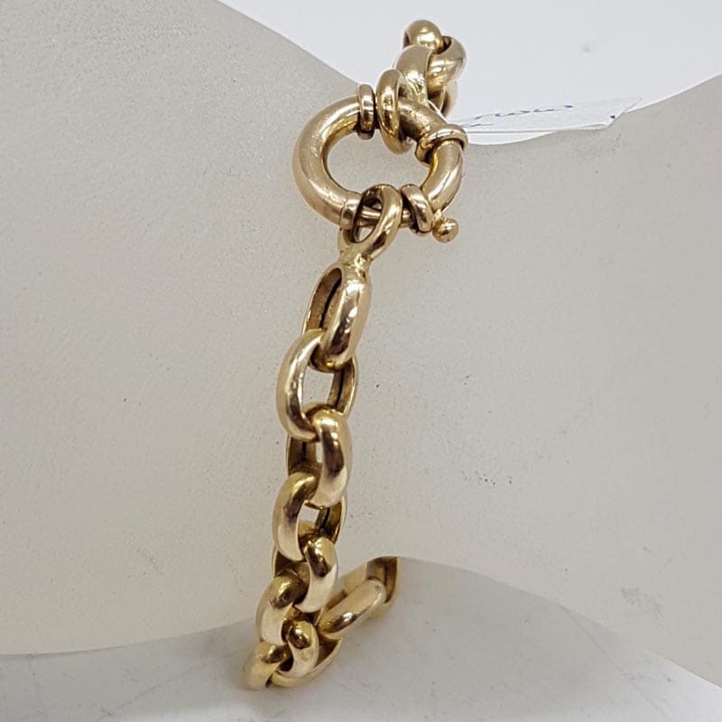 9ct Yellow Gold Belcher Link Bracelet with Bolt Clasp