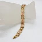 9ct Yellow Gold and Rose Gold Ornate Wide and Heavy Gate Link with Stunning Design and Bolt Clasp Bracelet - Also Matching Collier Necklace / Chain available - Sold separately