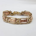 9ct Yellow Gold and Rose Gold Ornate Wide and Heavy Gate Link with Stunning Design and Bolt Clasp Bracelet - Also Matching Collier Necklace / Chain available - Sold separately