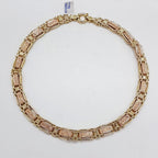 9ct Yellow Gold and Rose Gold Ornate Wide and Heavy Gate Link with Stunning Design and Bolt Clasp Collier Chain / Necklace - Also Matching Bracelet available - Sold separately