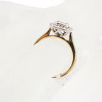 9ct Yellow Gold Diamonds Rectangular Cluster Ring