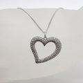 9ct White Gold Large Diamond Heart Pendant on Gold Chain