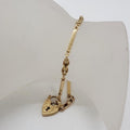 9ct Yellow Gold Twist Link with Long Bar Padlock Bracelet - Vintage