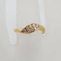 18ct Yellow Gold 8 Diamond Twist Wave Design Ring