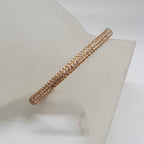 Plated Swarovski Crystal Rose Tone Hinged Bangle - Vintage Costume Jewellery