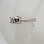 18ct White Gold High Set Diamond Solitaire Ring in Unusual Setting - Engagement Ring / Dress Ring - Vintage / Antique