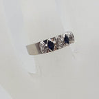 18ct White Gold Natural Sapphire and Diamond Ring - Wedding Ring / Eternity Ring / Wedding Band - Vintage / Antique