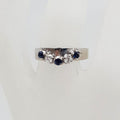 18ct White Gold Natural Sapphire and Diamond Half Round Curved Eternity Ring / Wedding Ring - Vintage / Antique