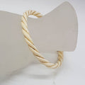 14ct Yellow Gold Ivory Twist Bangle - Antique / Vintage