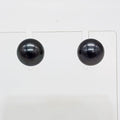 14ct Yellow Gold Black Tahitian Pearl Studs Earrings