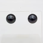 14ct Yellow Gold Black Tahitian Pearl Studs Earrings