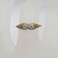 18ct Yellow Gold Two Diamond Et Toi Et Moi Ornate Filigree Engagement Ring / Dress Ring - Antique / Vintage
