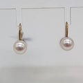 9ct Yellow Gold Cultured Pearl Screw-On Earrings - Antique / Vintage
