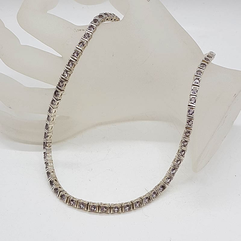 Sterling Silver Amethyst Collier Necklace / Chain