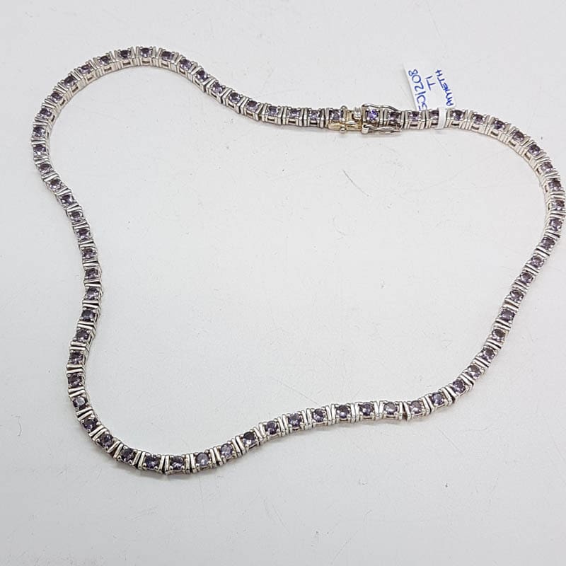 Sterling Silver Amethyst Collier Necklace / Chain