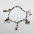 Sterling Silver Vintage 5 Charms Bracelet - Includes Kangaroo etc