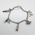 Sterling Silver Vintage 5 Charms Bracelet - Includes Kangaroo etc