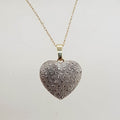 9ct Yellow Gold and White Gold Diamond Heart  Pendant on 9ct Gold Chain
