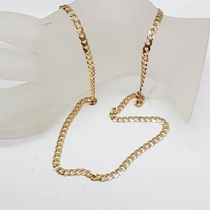 9ct Yellow Gold Flat Curb Link Necklace