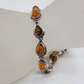 Sterling Silver Natural Baltic Amber Multi-Coloured Bracelet