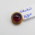 18ct Yellow Gold Round Cabochon Cut Garnet Collar Stud - Antique / Vintage