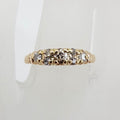 18ct Yellow Gold Five Diamond Bridge Set Ring - Antique / Vintage
