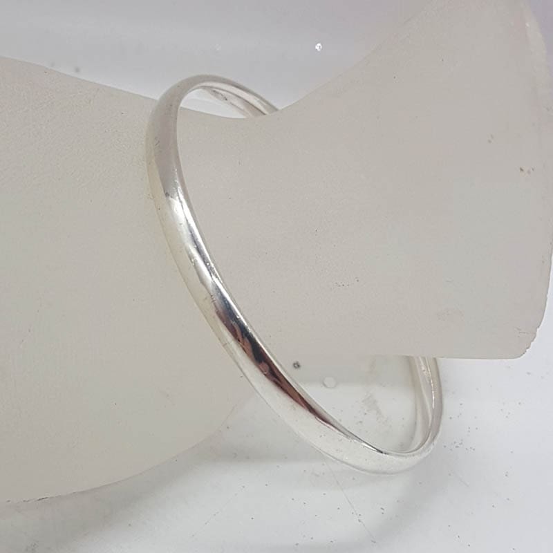 Sterling Silver Plain Half Round Golf Bangle