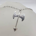 Sterling Silver Battle Axe Pendant on Silver Chain