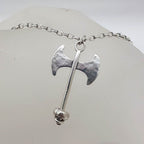 Sterling Silver Battle Axe Pendant on Silver Chain